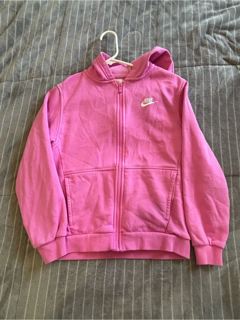 Nike Girls Pink Full-Zip Hooded Sweatshirt